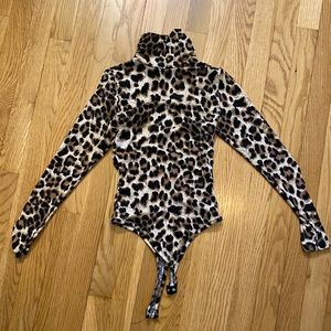 Cheetah Turtle Neck Body Suit